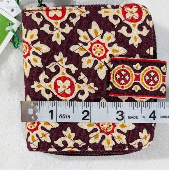 Vera Bradley Maroon Mini Zip Wallet Medallion - Picture 7 of 8